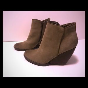 Leather/suede feel booties.